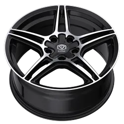 EDGE STREET 354MB 17X7.5 GLOSS BLACK MACHINED FACE